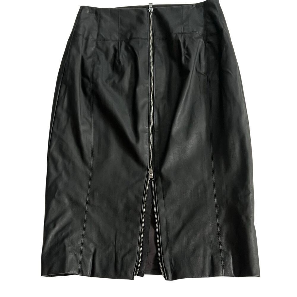 Express Faux Leather Pencil Skirt with Back Full Zipper Matte Black Size 0 Zero